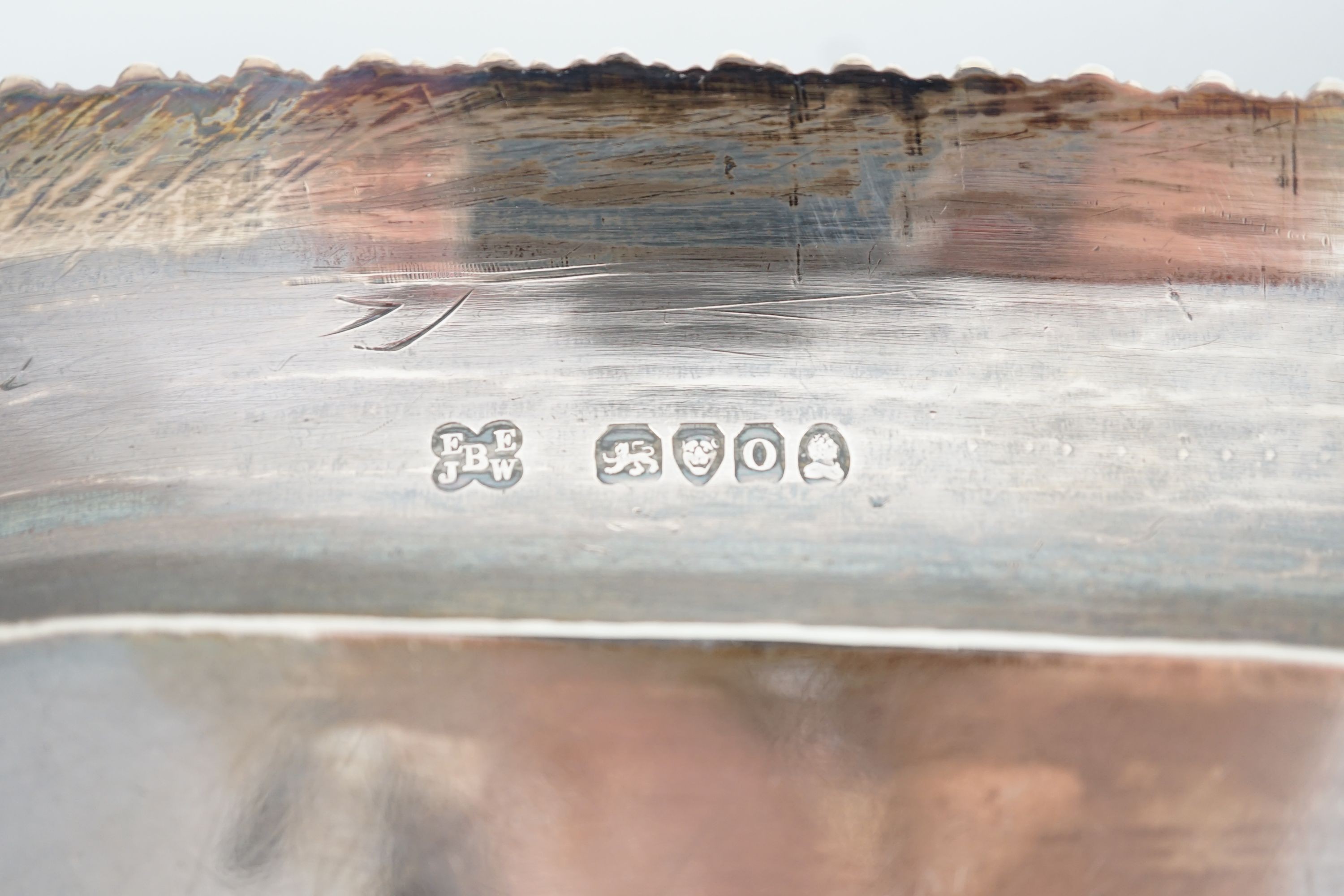 A George IV silver two-handled rounded rectangular tea tray, by The Barnards